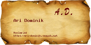 Ari Dominik névjegykártya
